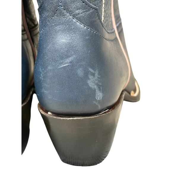 NEW Macie Bean Top Hand 10” Leather Cowboy Boots Women's 7M Navy Blue Western - Picture 13 of 13